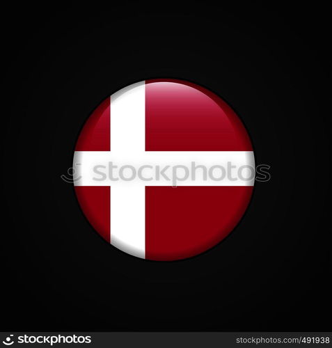 Denmark Flag Circle Button. Vector EPS10 Abstract Template background