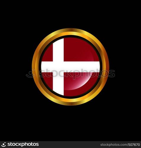 Denmark flag Golden button