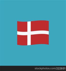 Denmark flag icon in flat design. Independence day or National day holiday concept.