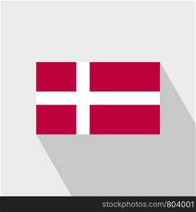 Denmark flag Long Shadow design vector