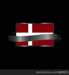 Denmark flag Ribbon banner design