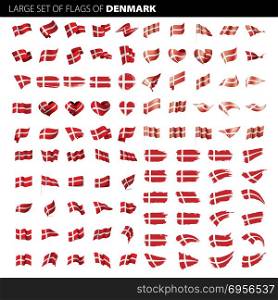 Denmark flag, vector illustration. Denmark flag, vector illustration on a white background. Big set