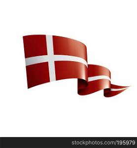 Denmark national flag, vector illustration on a white background. Denmark flag, vector illustration on a white background