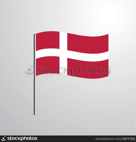 Denmark waving Flag