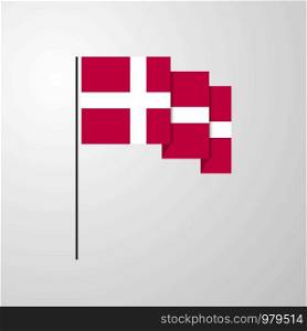 Denmark waving Flag creative background