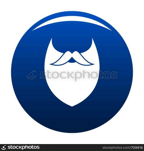 Dense beard icon vector blue circle isolated on white background . Dense beard icon blue vector