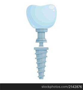 Dent implant icon cartoon vector. Oral crown. Dentist bone. Dent implant icon cartoon vector. Oral crown