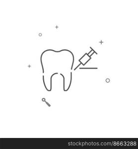 Dental anesthesia simple vector line icon. Symbol, pictogram, sign isolated on white background. Editable stroke. Adjust line weight.. Dental anesthesia simple vector line icon. Symbol, pictogram, sign isolated on white background. Editable stroke