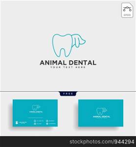 dental Animal consulting, logo template vector illustration with business card. dental Animal consulting, logo template vector illustration