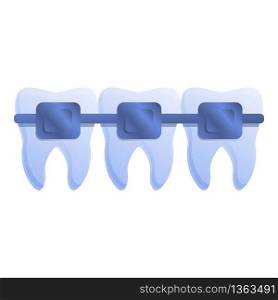 Dental brackets icon. Cartoon of dental brackets vector icon for web design isolated on white background. Dental brackets icon, cartoon style