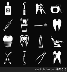 Dental care icons set vector white isolated on grey background . Dental care icons set grey vector