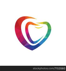 Dental Care Logo Template Design Vector. Dental clinic vector sign heart mark icon.
