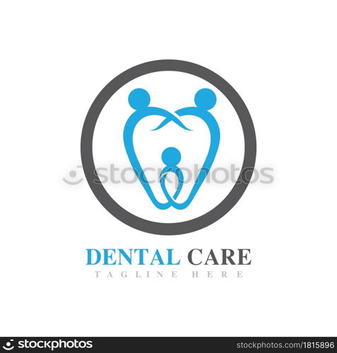 Dental care logo vector icon design