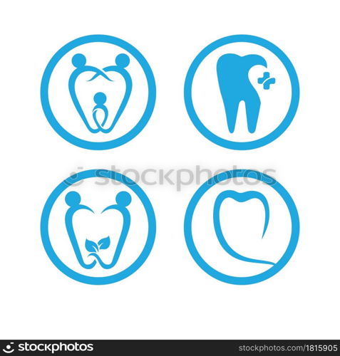 Dental care logo vector icon design