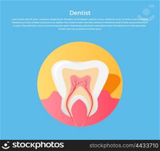 Dental Care Tooth Icon. Dental care tooth icon. Dentist concept. Vector illustration