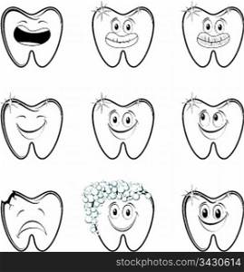 dental cartoon set