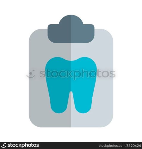 Dental check list clipboard isolated on a white background