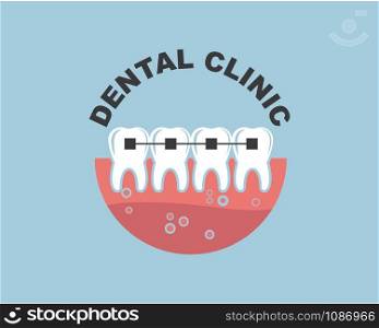 dental clinic icon logo vector illustration design template