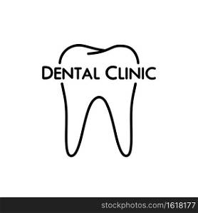 Dental clinic line logo. Stomatology. Teeth care concept. Vector on isolated white background. EPS 10.. Dental clinic line logo. Stomatology. Teeth care concept. Vector on isolated white background. EPS 10