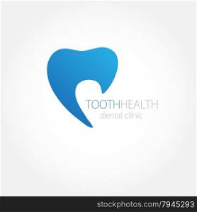 Dental clinic logo with blue tooth icon.. Dental clinic logo with blue tooth icon