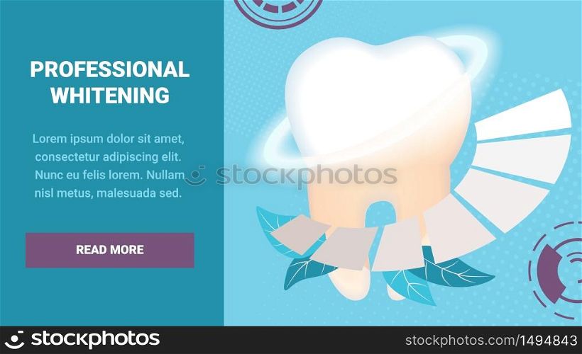 Dental Clinic, Stomatology Practice or Service with Modern, Professional Equipment for Teeth Treatment, Enamel Repair and Tooth Whitening Trendy Flat Vector Vector Web Banner, Landing Page Template