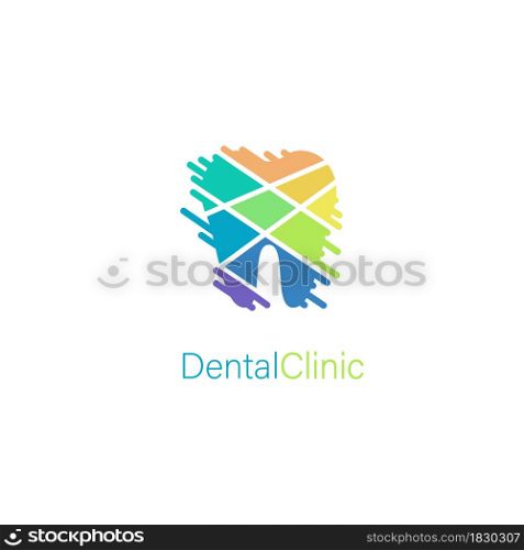 Dental clinic stylized tooth logo concept for medical branding.. Dental clinic stylized tooth logo concept for medical branding