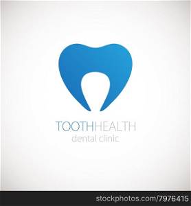 Dental clinic vector logo with blue tooth on whote background.. Dental clinic vector logo with blue tooth on whote background. Tooth icon for logotype.