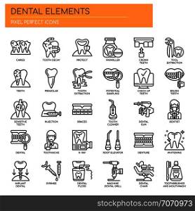 Dental Elements , Thin Line and Pixel Perfect Icons