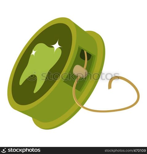 Dental floss icon. Cartoon illustration of dental floss vector icon for web isolated on white background. Dental floss icon, cartoon style