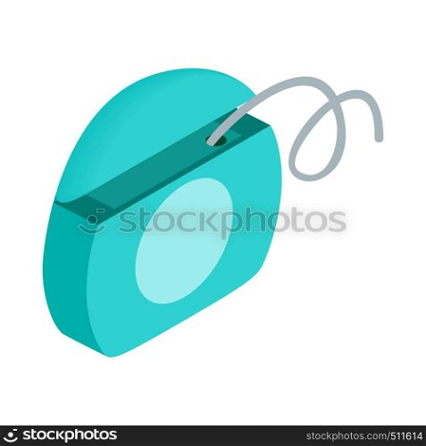 Dental floss icon in isometric 3d style on a white background . Dental floss icon, isometric 3d style