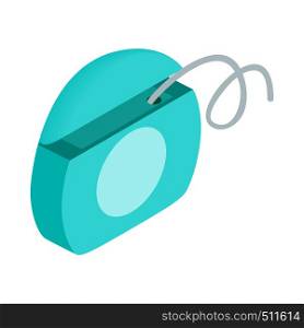 Dental floss icon in isometric 3d style on a white background . Dental floss icon, isometric 3d style