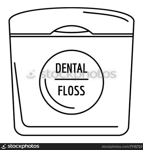 Dental floss icon. Outline illustration of dental floss vector icon for web design isolated on white background. Dental floss icon, outline style