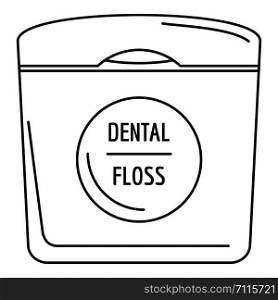 Dental floss icon. Outline illustration of dental floss vector icon for web design isolated on white background. Dental floss icon, outline style