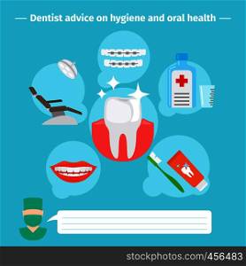 Dental health care and oral hygiene infographic concept. Vector illustration. Dental health care infographic concept
