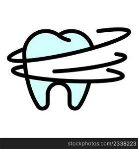 Dental hygiene icon. Outline dental hygiene vector icon color flat isolated. Dental hygiene icon color outline vector