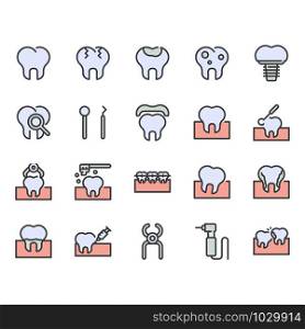Dental icon set.Vector illustration