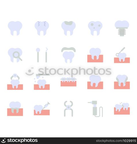 Dental icon set.Vector illustration