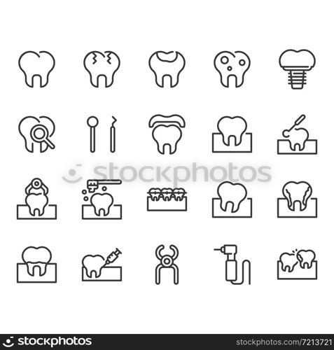 Dental icon set.Vector illustration