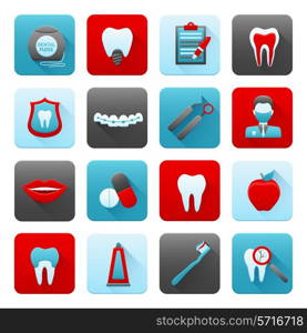 Dental icons medical stomatology and dentistry set with brush teeth toothpaste isolated vector illustration