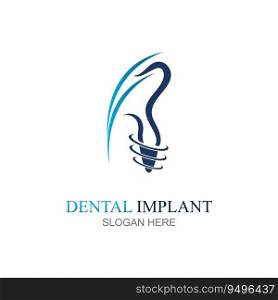 Dental implant logo design concept vector, Dental Care logo template