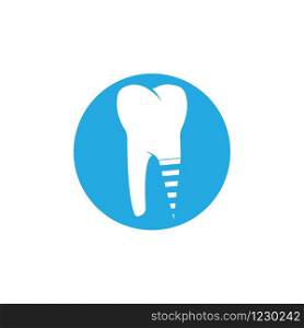 Dental implant logo Template vector illustration icon design