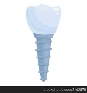 Dental implant screw icon cartoon vector. Crown tooth. Oral surgery. Dental implant screw icon cartoon vector. Crown tooth