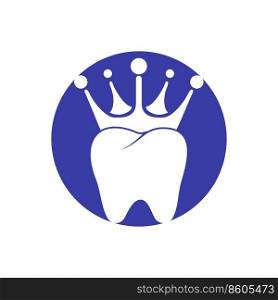 Dental king vector logo design. Tooth and crown icon design.	