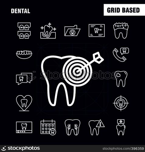 Dental Line Icons Set For Infographics, Mobile UX/UI Kit And Print Design. Include: Tooth, Teeth, Dentist, Clean, Infected ., Tooth, Teeth, Collection Modern Infographic Logo and Pictogram. - Vector