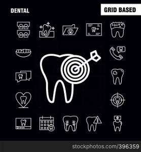 Dental Line Icons Set For Infographics, Mobile UX/UI Kit And Print Design. Include: Tooth, Teeth, Dentist, Clean, Infected ., Tooth, Teeth, Collection Modern Infographic Logo and Pictogram. - Vector