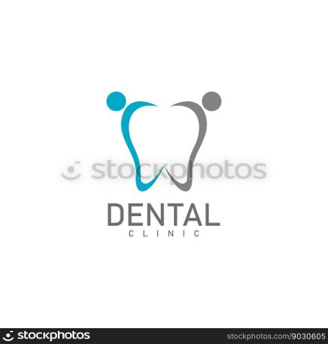 dental line style logo. dental care icon logo vector template illustration