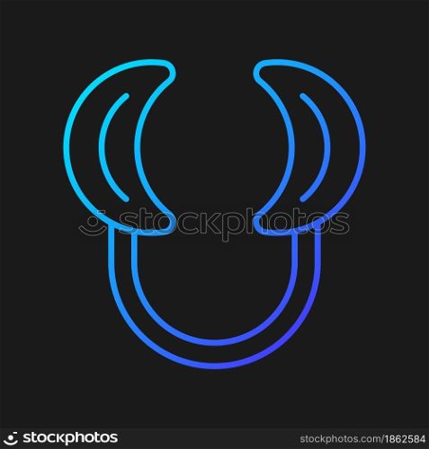Dental lip retractor gradient vector icon for dark theme. Access to oral cavity. Mouth opening for dental procedure. Thin line color symbol. Modern style pictogram. Vector isolated outline drawing. Dental lip retractor gradient vector icon for dark theme