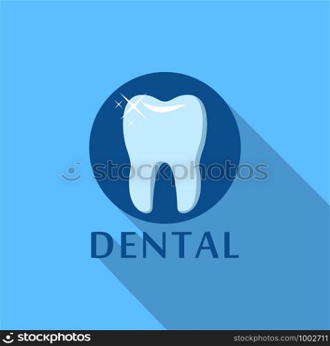 Dental logo icon. Flat illustration of dental vector logo icon for web design. Dental logo icon, flat style