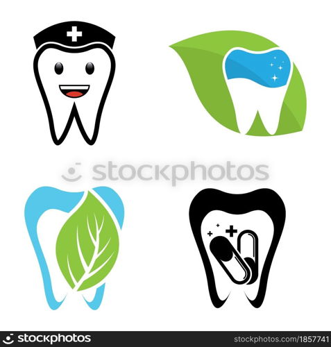 Dental logo template vector icon set design