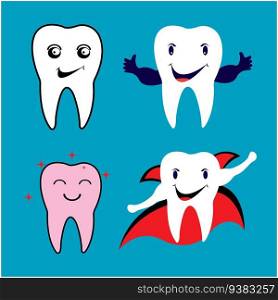 Dental mascot, tooth mascot dental logo design vector